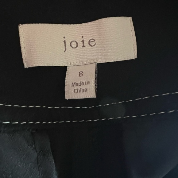 🔥Jan 25🖤1 day sale❣️Joie Tabea Black Wide-Leg Pants with White Stitching - Picture 4 of 10